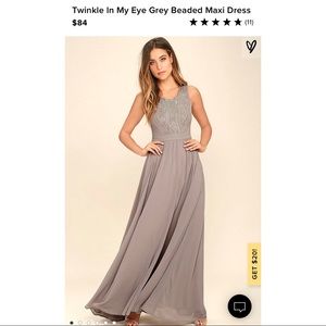 Lulu’s Grey Beaded Maxi Dress